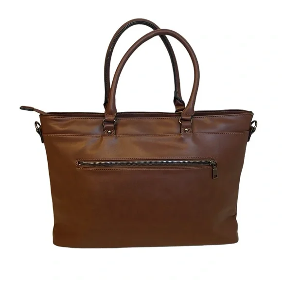 Laptop Tote Bag Brown Business Bag - Picture 5 of 10